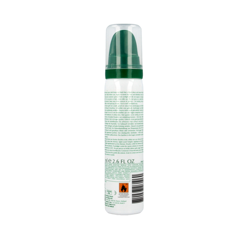 Henna Plus Colour Mousse styling zwart hair care product in 75ml container, black hair color and styling mousse