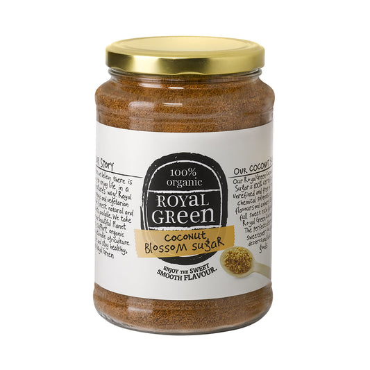 Royal Green organic coconut blossom sugar in a 900g package, natural sweetener from Sukker en Zoetstoffen category