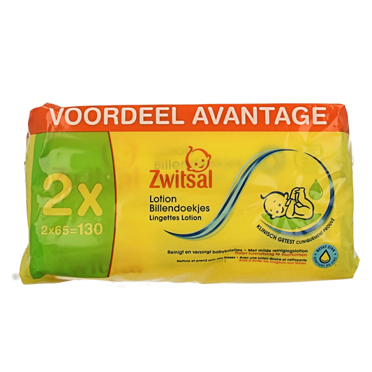 Zwitsal Billendoekjes met lotion 65 stuks 2 Stuks