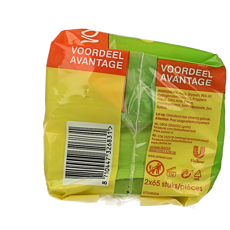 Zwitsal Billendoekjes met lotion 65 stuks 2 Stuks