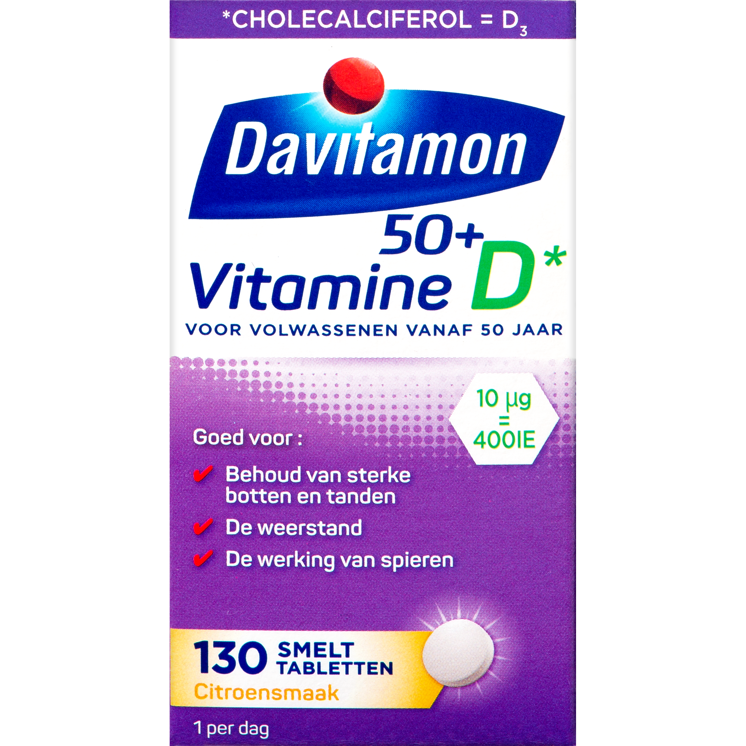 Davitamon Vitamine D 50+ smelttablet 130 Tabletten