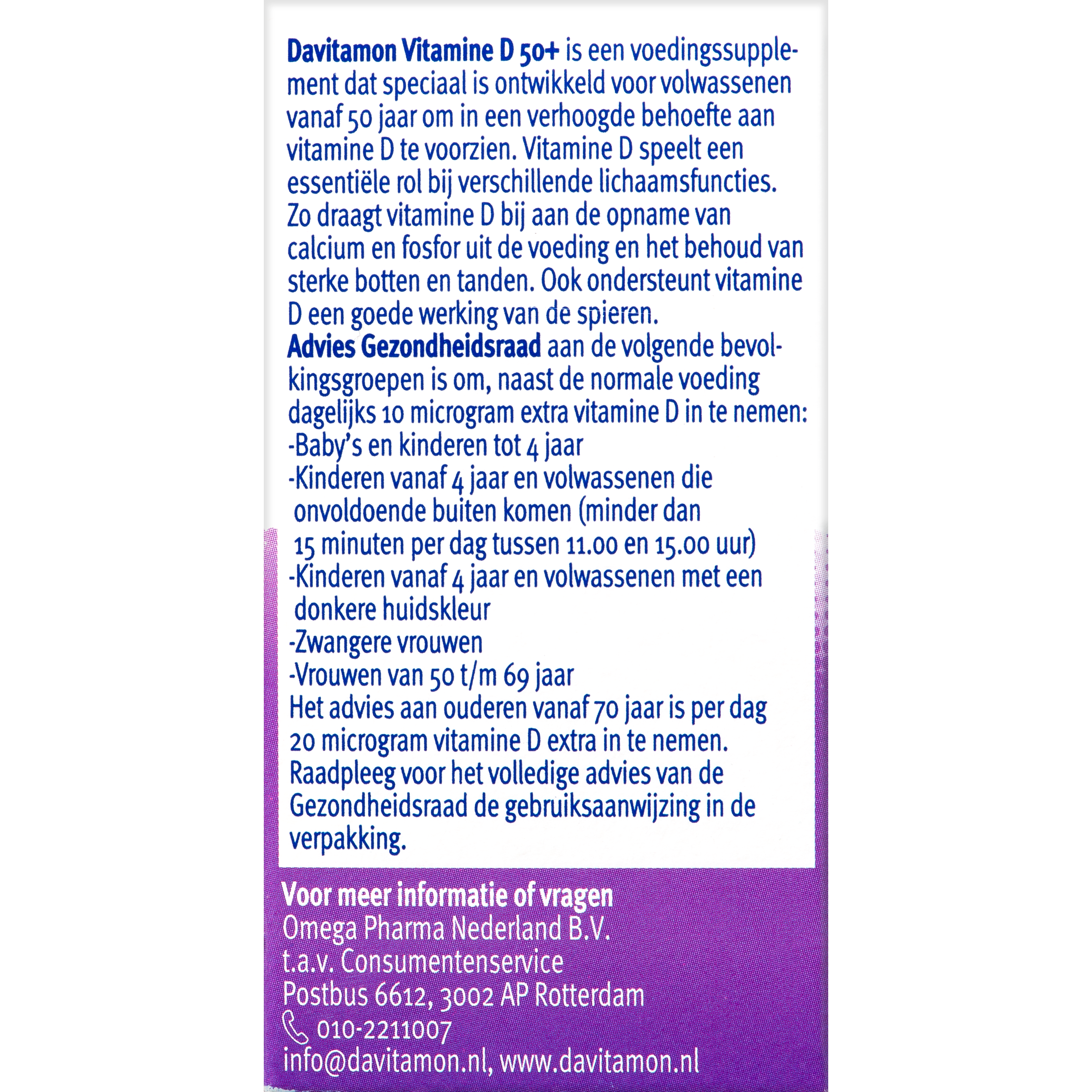 Davitamon Vitamine D 50+ smelttablet 130 Tabletten