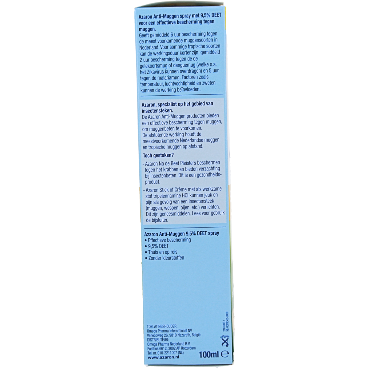Azaron Anti muggen 9.5% deet spray 100.00 Milliliter