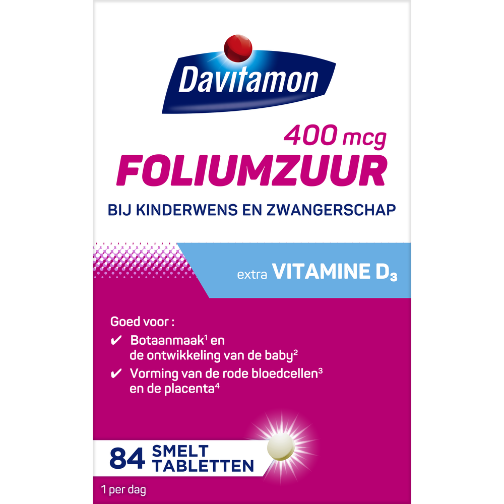 Davitamon Foliumzuur vitamine D 84 Tabletten