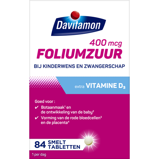 Davitamon Foliumzuur vitamine D 84 Tabletten
