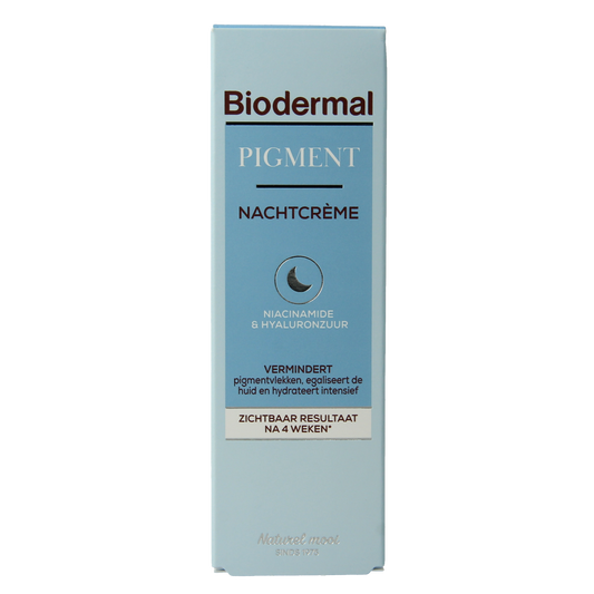 Biodermal Nachtcreme anti-pigment facial cream in 50ml jar, designed for evening skincare and pigmentation reduction.