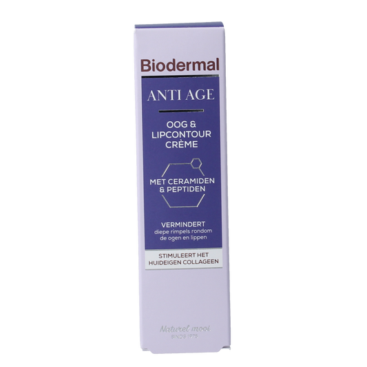 Biodermal Anti age oog- en lipcontour creme 15.00 Milliliter