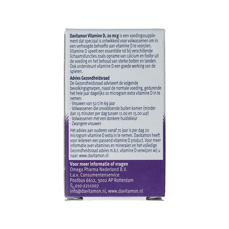 Davitamon Vitamine D 20mg 75 Smelttabletten