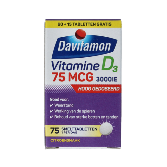 Davitamon Vitamine D 75mcg 75 Smelttabletten