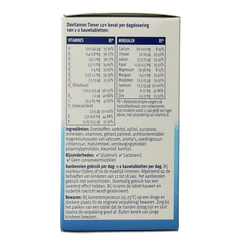 Davitamon Tiener boost 12+ aardbei 60 Tabletten