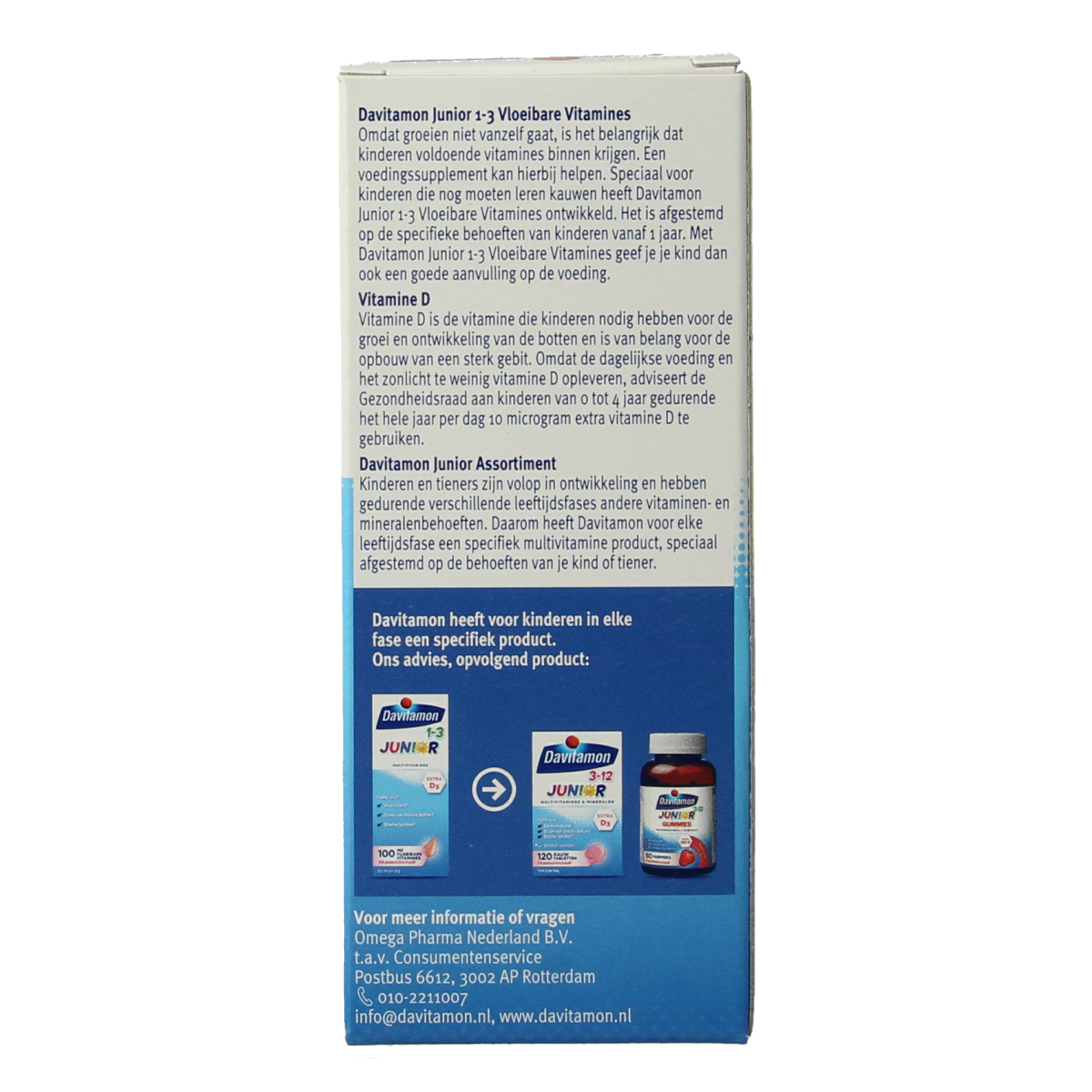 Davitamon Junior 1+ vloeibare vitamines framboos 100.00 Milliliter