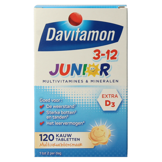 Davitamon Junior 3-12 multifruit 120 Kauwtabletten