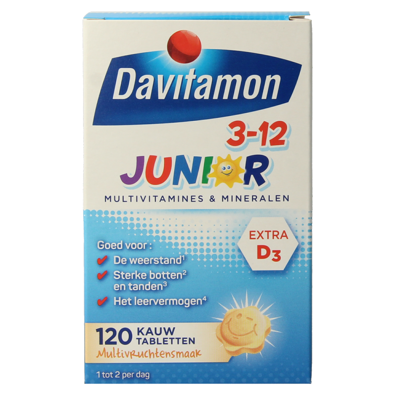 Davitamon Junior 3-12 multifruit 120 Kauwtabletten
