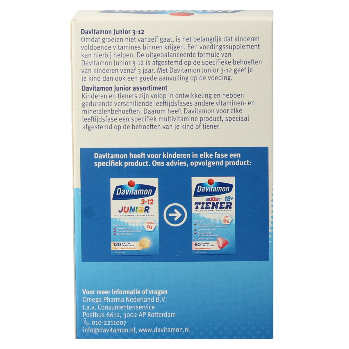 Davitamon Junior 3-12 multifruit 120.00 Kauwtabletten