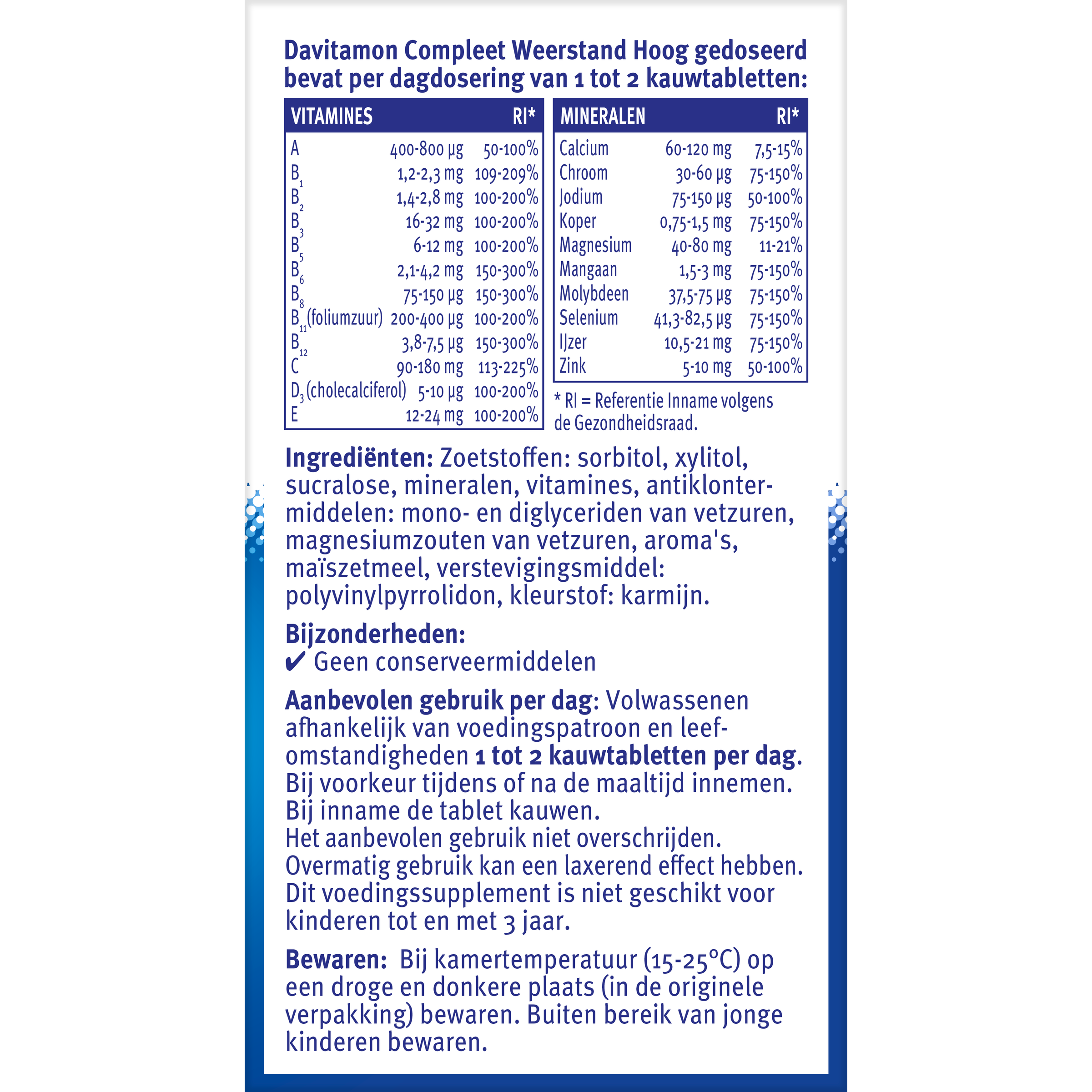 Davitamon Compleet weerstand hoog gedoseerd 50.00 Kauwtabletten