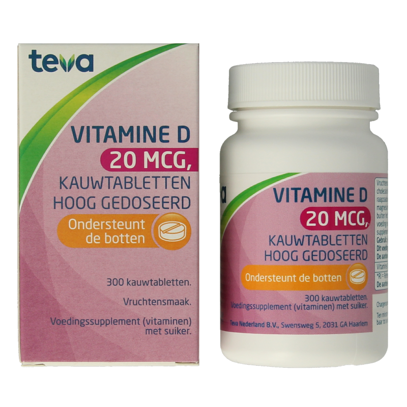 Teva Vitamine D 20 mcg 800IE 300 Tabletten