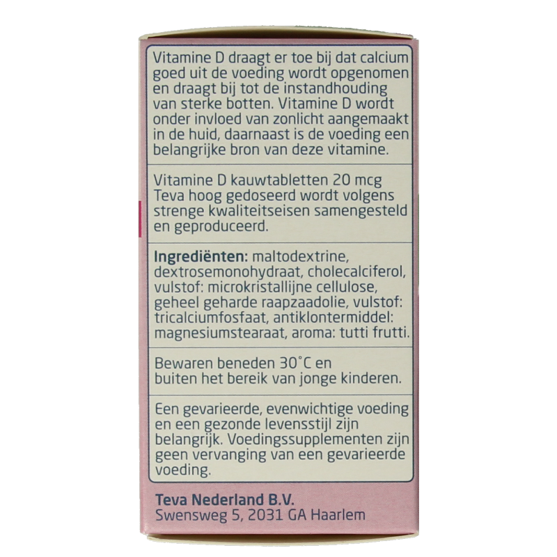 Teva Vitamine D 20 mcg 800IE 300 Tabletten