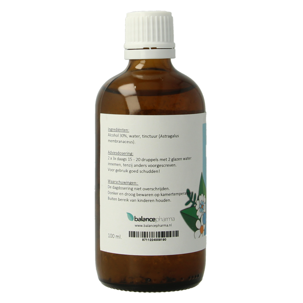 Balancepharma Astragalus membranaceus tincture in a 100ml bottle, herbal supplement from Balancepharma for immune support.