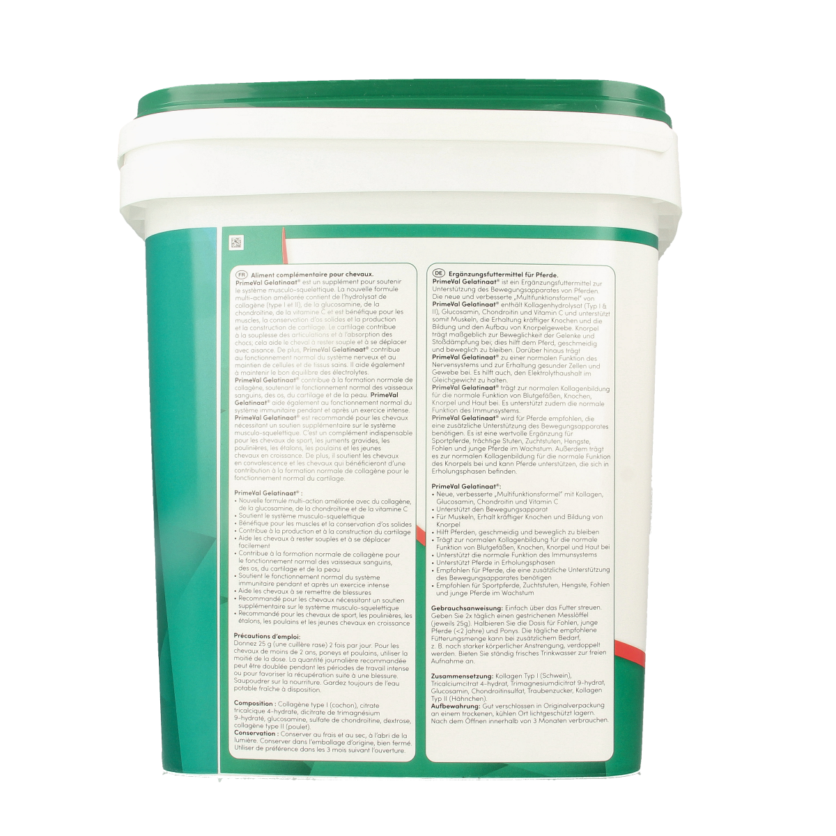 Primeval Gelatinaat paard voedingssupplement in 5kg container, natural gelatin supplement for horses.