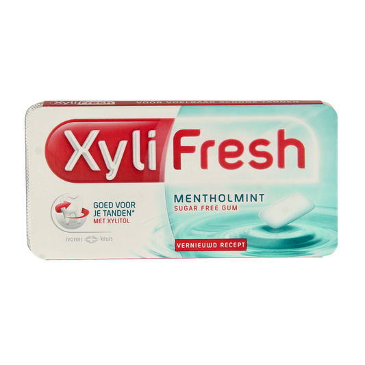 Xylifresh Mentholmint snoepgoed, a single piece of fresh mint-flavored candy from the Xylifresh brand.