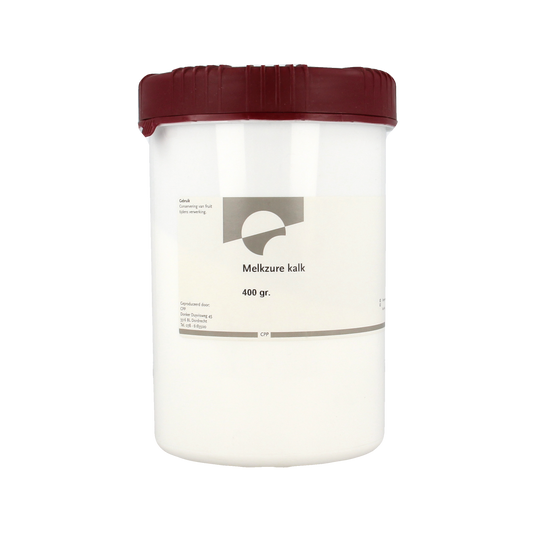 Chempropack Melkzure kalk supplement in 400g package, used as a sugar substitute or sweetener in baking and cooking.