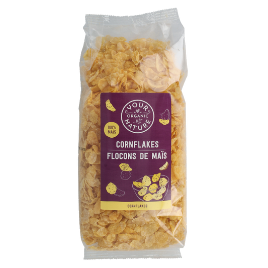 Organic Your Organic Nature cornflakes in a 250g package, breakfast cereal with natural ingredients, ready to enjoy.