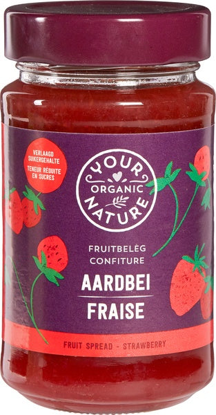 Your Organic Nature Fruit beleg aardbei bio 250 Gram