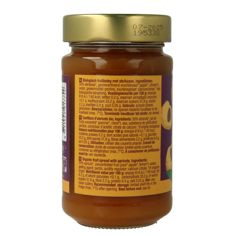 Your Organic Nature Fruit beleg abrikoos bio 250 Gram
