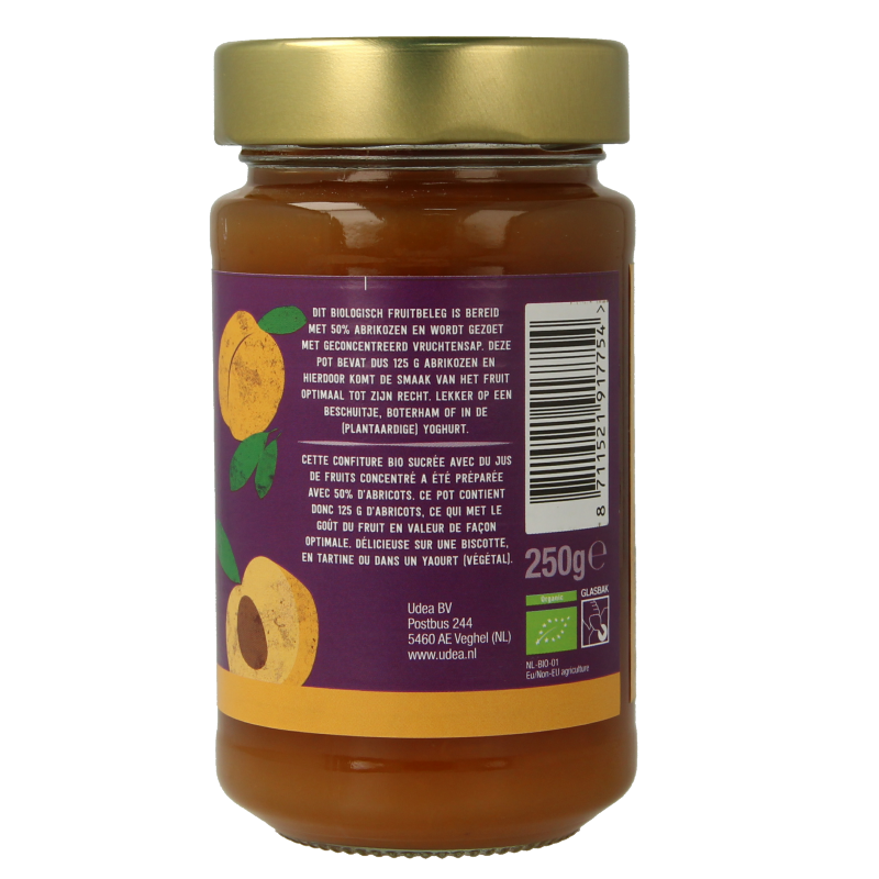 Your Organic Nature Fruit beleg abrikoos bio 250 Gram