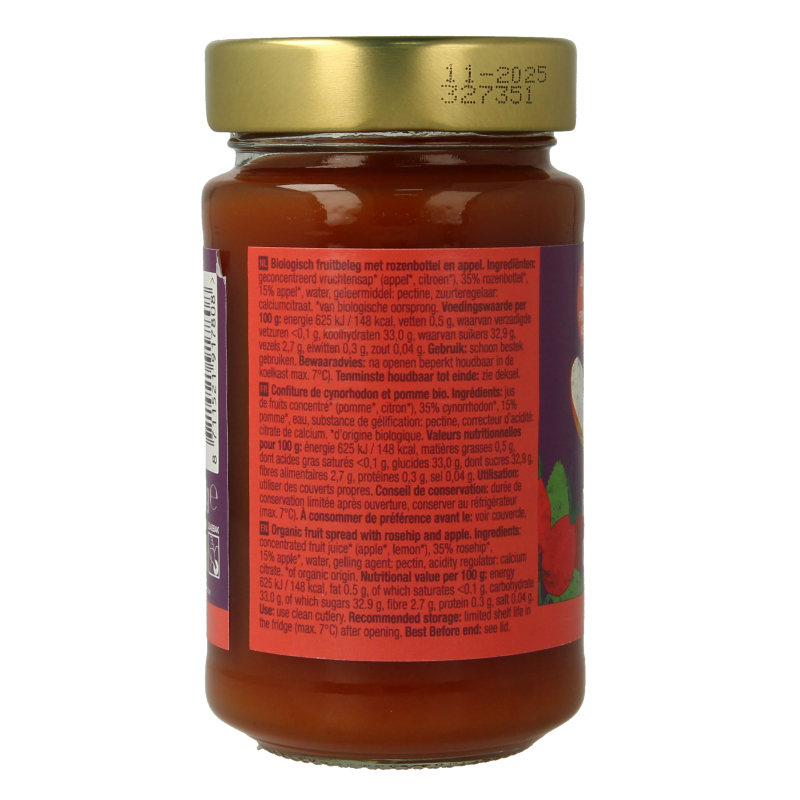 Your Organic Nature Fruit beleg rozenbottel bio 250 Gram