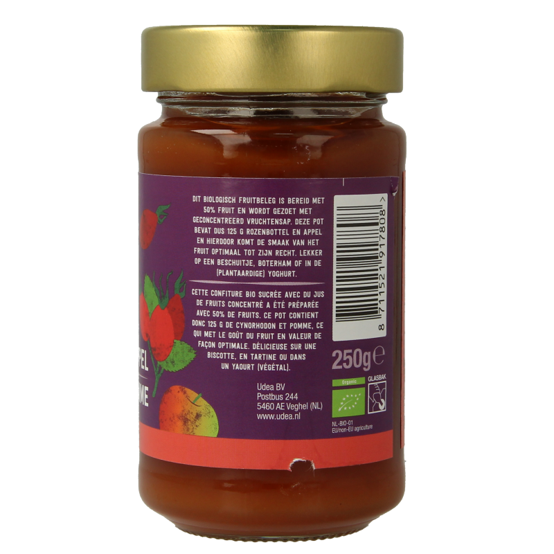 Your Organic Nature Fruit beleg rozenbottel bio 250 Gram
