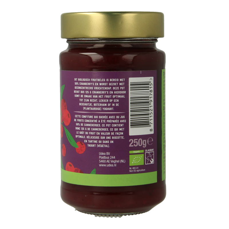Your Organic Nature Fruit beleg cranberry bio 250 Gram