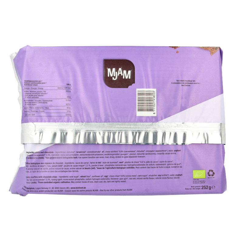 Mjam Chocolade muffins bio 252 Gram