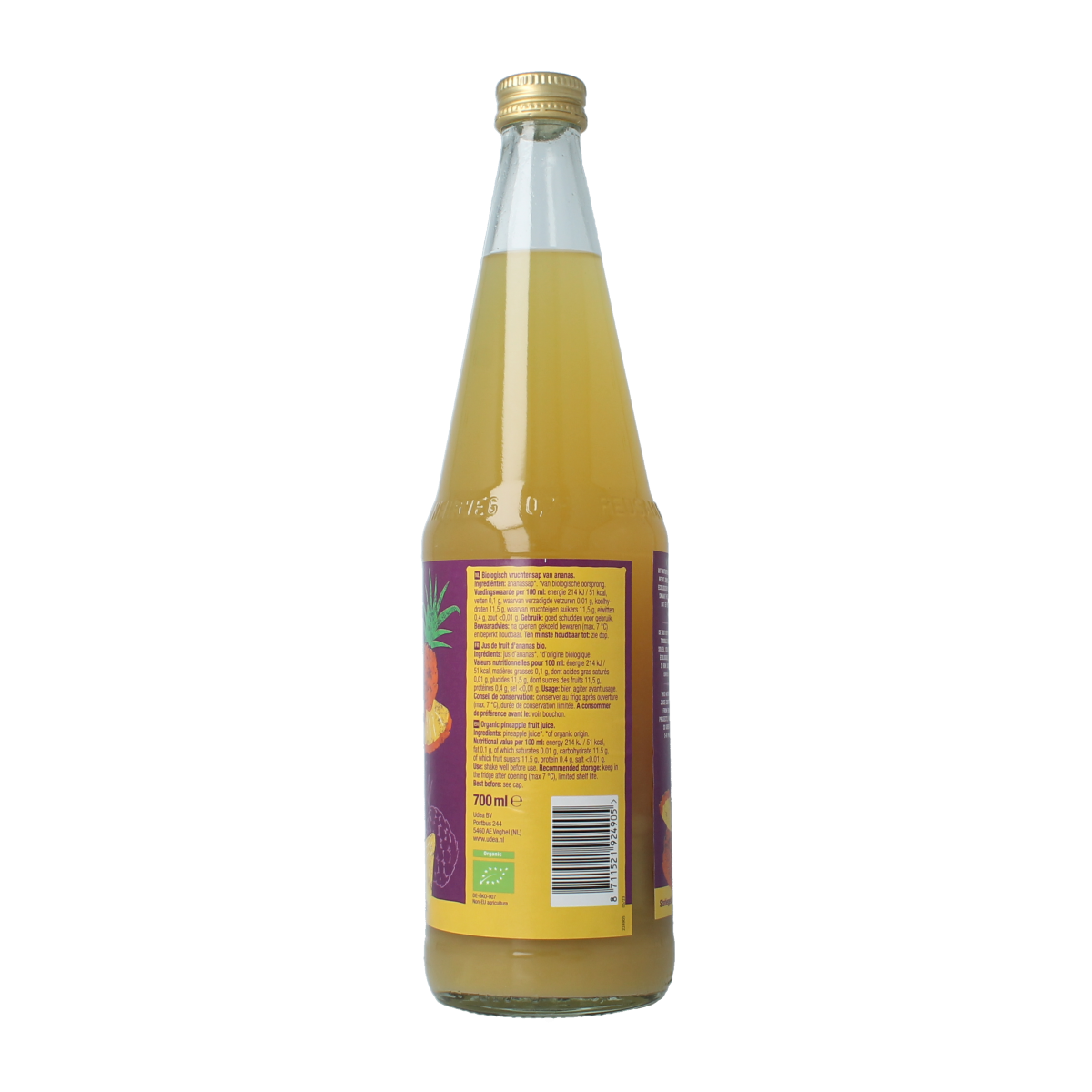 Your Organic Nature Vruchtensap ananas bio 700.00 Milliliter