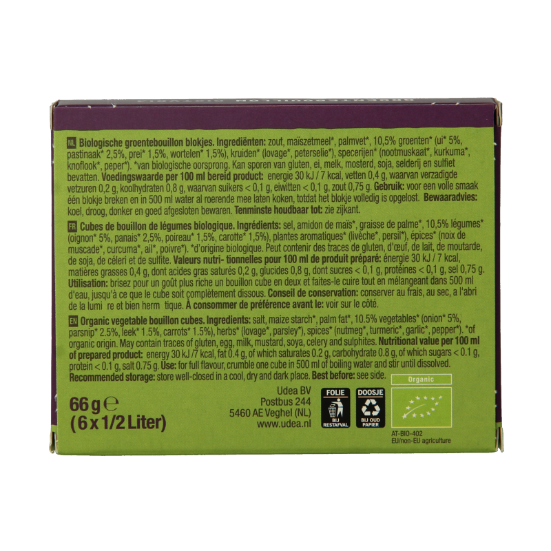 Your Organic Nature Groentebouillonblokjes helder bio 6 Stuks