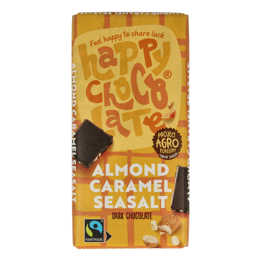 Happy Chocolate Puur amandel karamel zeezout bio 100.00 Gram