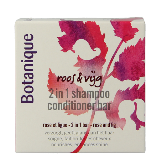 Botanique 2-in-1 shampoo conditioner bar with roo and fig, 100g, natural hair care product in a rectangular bar