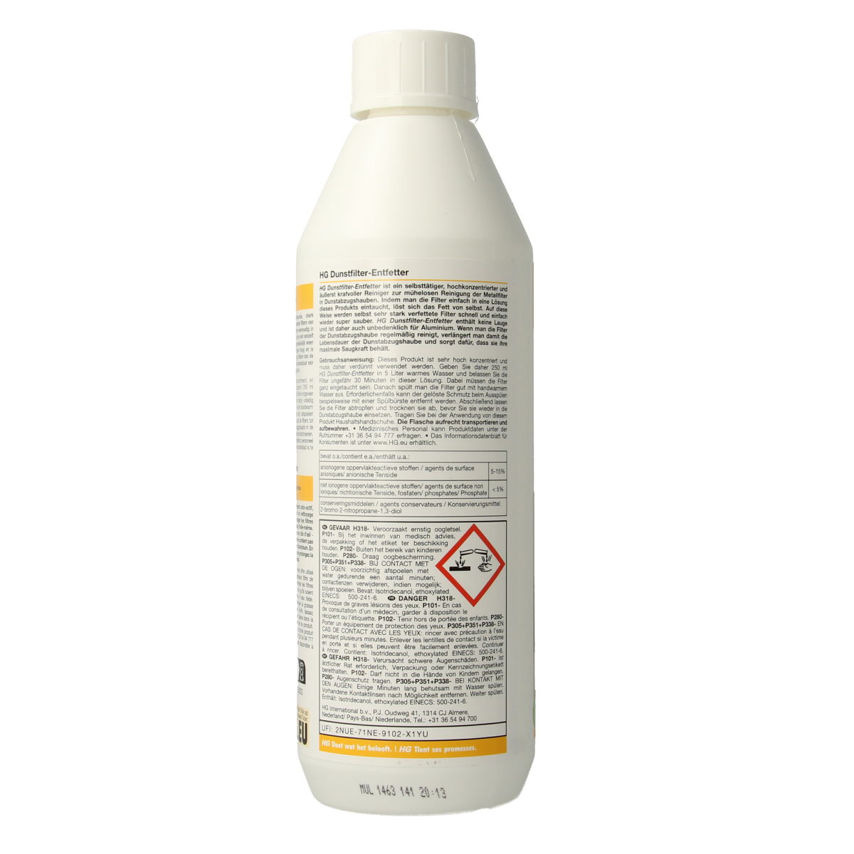 HG Afzuigkapfilter ontvetter 500.00 Milliliter