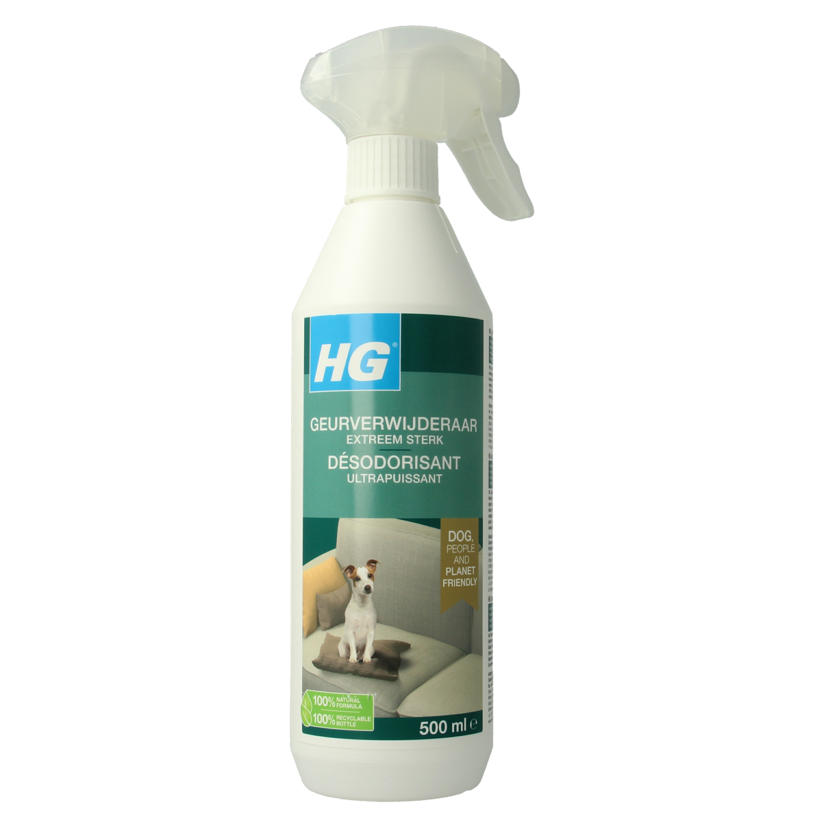 HG Geurverwijderaar extreem sterk voor honden, 500 ml schoonmaakartikel, effectief geuren verwijderen uit huis.