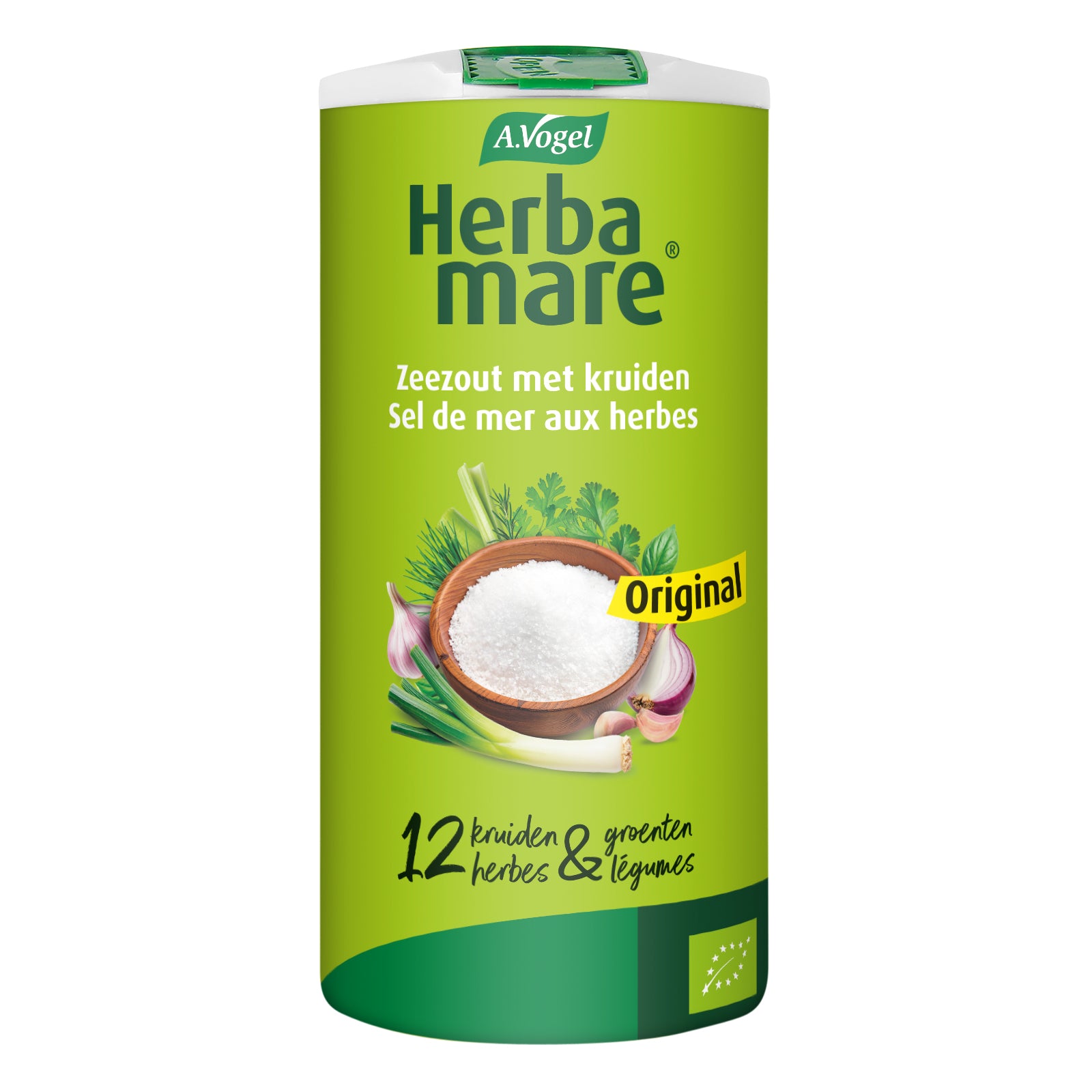 A Vogel Herbamare bio kruidenzout in 250g jar, natural herbal seasoning salt for cooking and flavoring dishes.