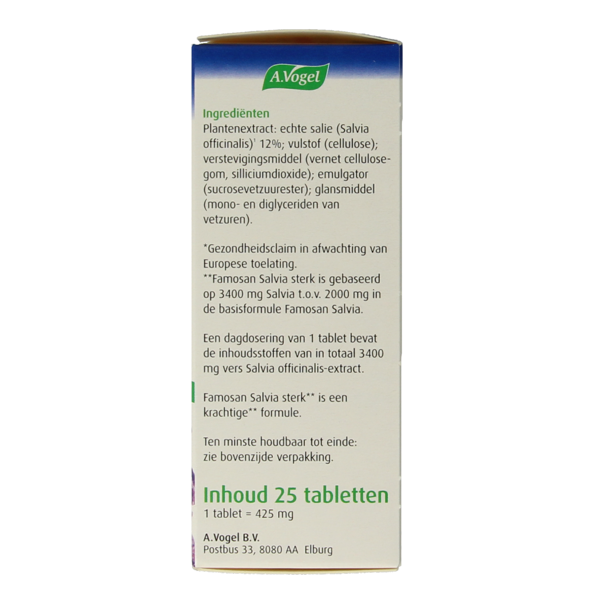 A Vogel Famosan salvia overgang sterk 25 Tabletten