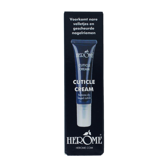 Herome Nagelriemcreme tube for hand care, 13ml, featuring a white tube with blue accents and product label.