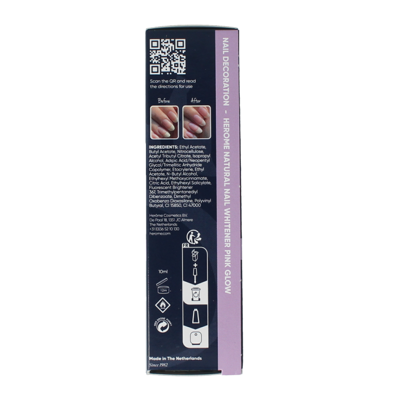 Herome Natural nail whitener pink glow 10 Milliliter