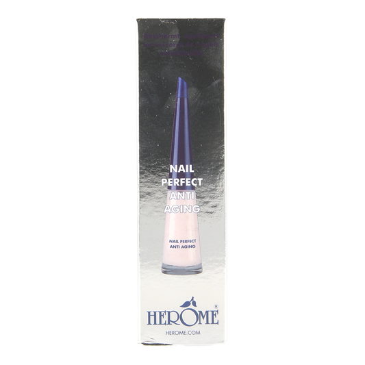 Herome Nail Perfect anti-aging hand care cream in a 10ml tube, designed to nourish and protect aging skin on hands.