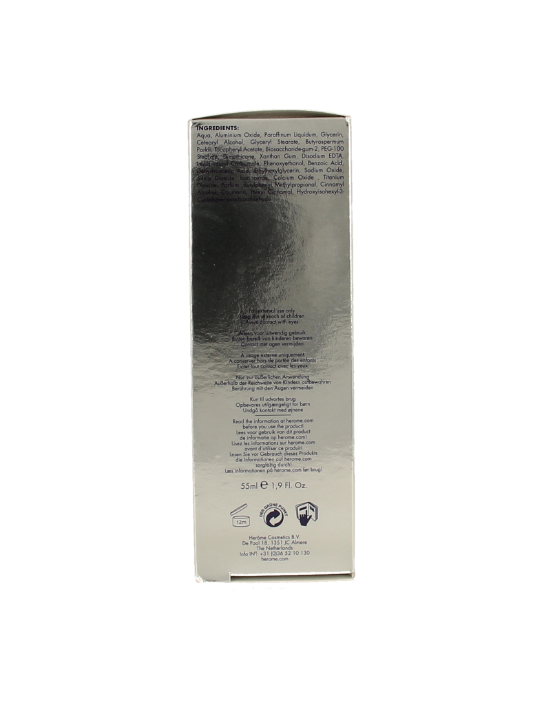 Herome micro dermabrasion anti-aging hand cream in a 55ml tube, designed for nourishing and rejuvenating hand skin.