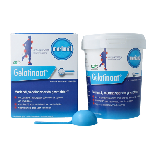 Mariandl Classic mineral supplement in 500g gelatinaat form, natural multi-mineral supplement with white powder appearance