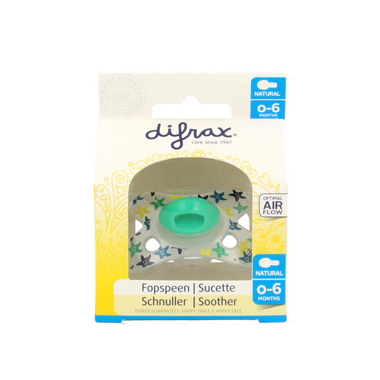 Difrax Fopspeen natural 0-6 maanden assorti  1.00 Stuks