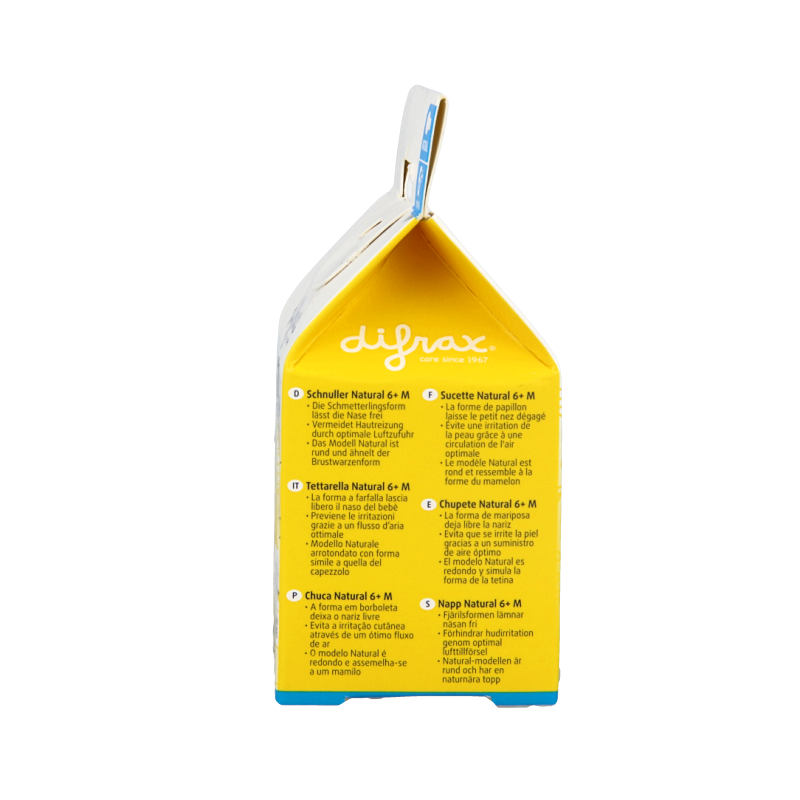 Difrax Fopspeen natural 6+ maanden met ring  1 Stuks