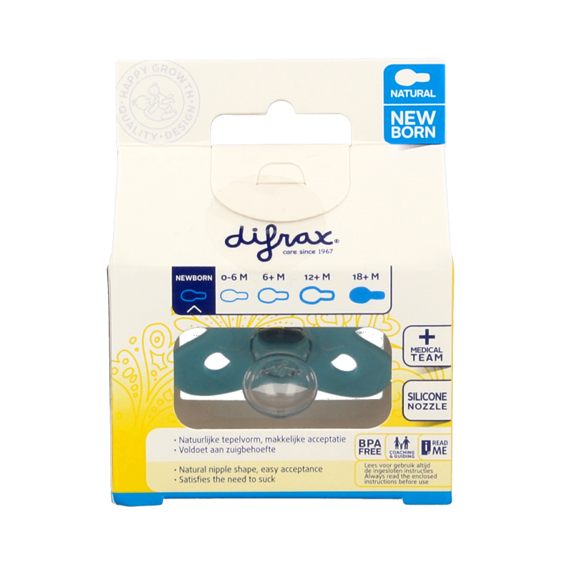 Difrax Fopspeen natural newborn  1 Stuks