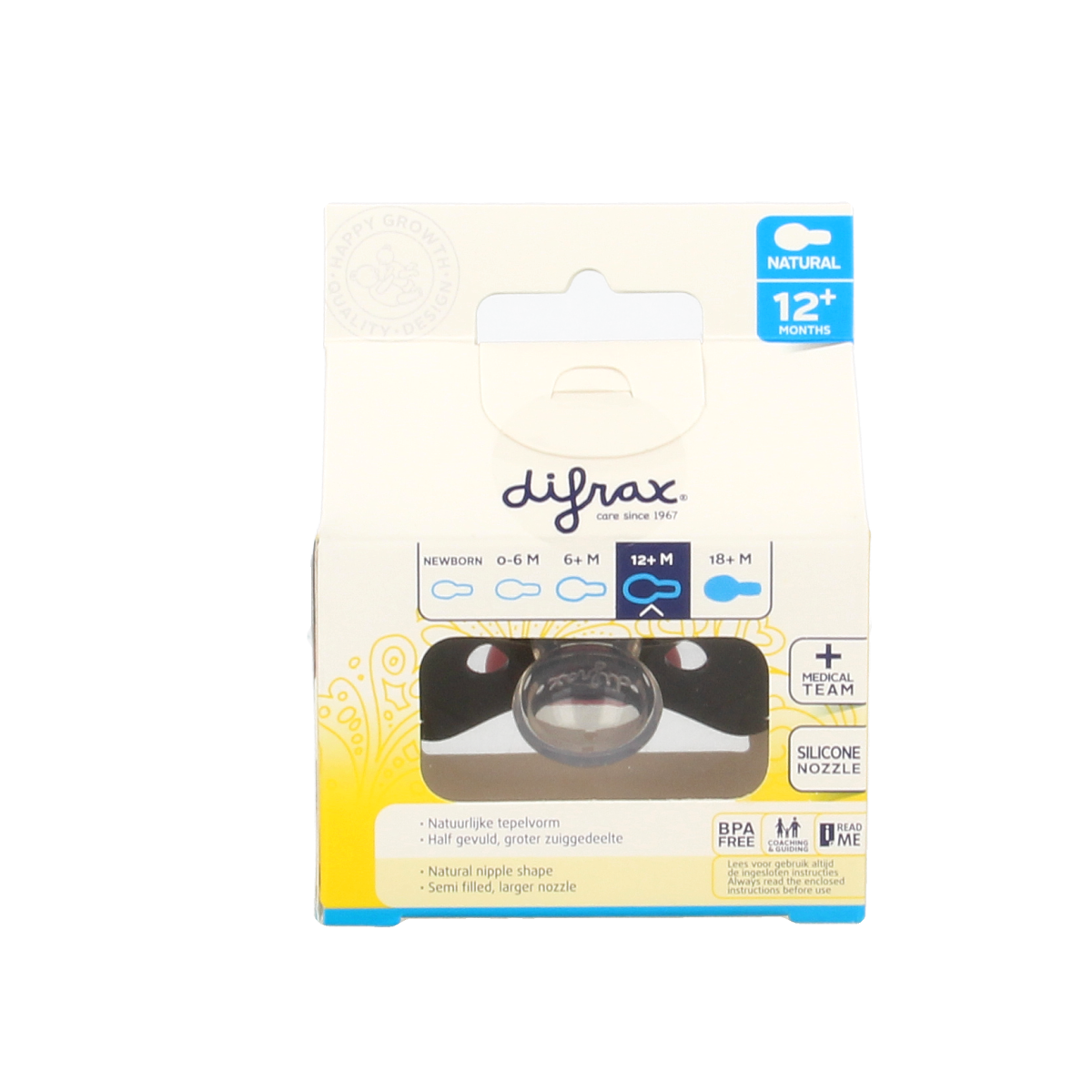 Difrax Fopspeen natural 12+ maanden  1.00 Stuks